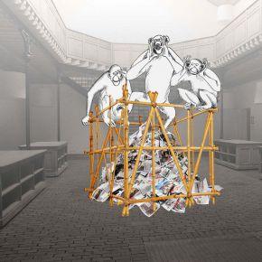 installation cage - Expo Chroniques -Artistes à la Bastille - bd