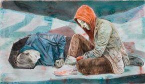 ART COLLECTOR Levasseur-Iris-dapres-hodler-223-x-129-cm-2012-collection-E-DERET