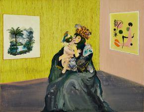 ART COLLECTOR Rougier Karine dans le bleu 2016 oil on wood 27 x 35 cm collection E DERET