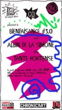 Tante Hortense et Albin De La Simone le 3 septembre à la Java de Paris