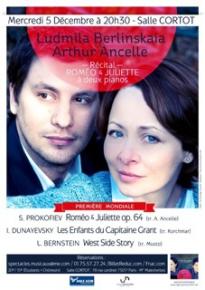 Récital Roméo et Juliette - Prokofiev / Dunayevsky / Bernstein - Salle Cortot