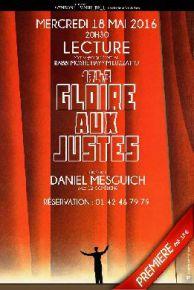 Lecture événement Gloire aux Justes- Daniel Mesguich - Théâtre du Gymnase Marie-Bell