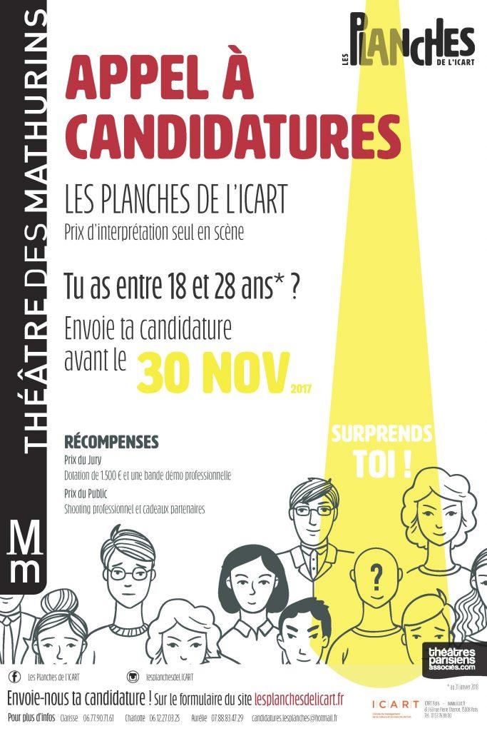 affiche les planches de l'icart 2018 1ere editions theatre des mathurins artistik rezo paris