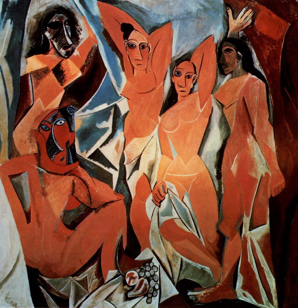 avec cadre Impression artistique murale sur toile Les Demoiselles d’Avignon du célèbre tableau de Pablo Picasso contemporaine 03-20 X 16 50CM X 40CM 