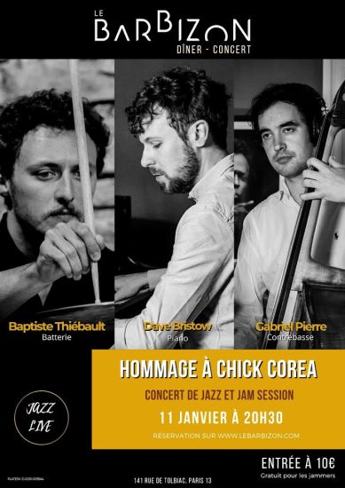 Venez découvrir Le Barbizon, nouveau jazz club parisien, dans une soirée concert hommage à Chick Corea + Jam !