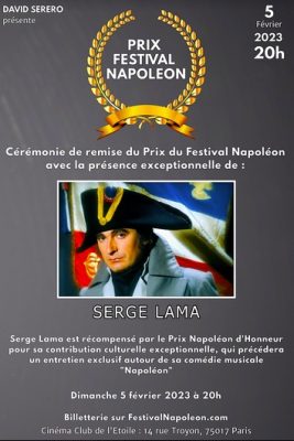 Assistez à la remise du Prix du Festival Napoléon avec Serge Lama au Cinéma Club de l’Étoile