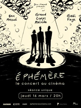 “Éphémère”, le concert événement de Grand Corps Malade, Ben Mazué et Gaël Faye au cinéma