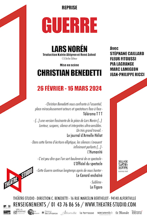 Christian Benedetti reprend sa création “Guerre” de Lars Norén au Théâtre Studio