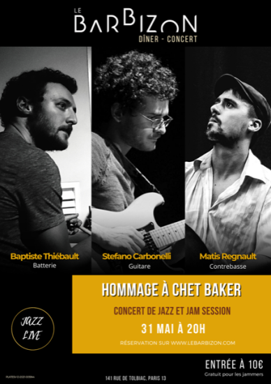 Le Barbizon et Baptiste Thiébault rendent hommage à Chet Baker le 31 mai prochain