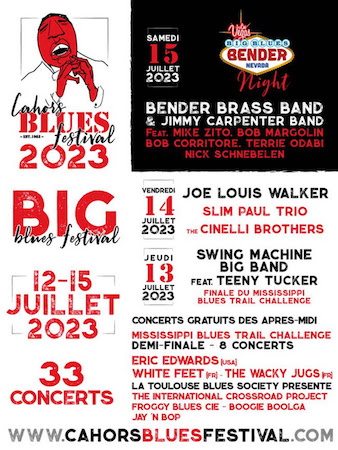Le Cahors Blues Festival, le plus vieux festival de Blues en France, aura lieu du 12 au 15 juillet