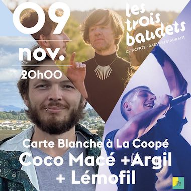 Le trio folk Argil en concert, aux côtés de Coco Macé et Lémofil, aux Trois Baudets