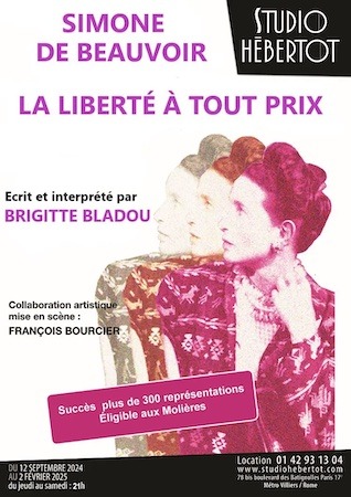 “Simone de Beauvoir, la liberté à tout prix” : un seule en scène de Brigitte Bladou au Studio Hébertot