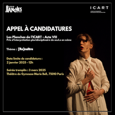 Les Planches de l’ICART 2025 : l’appel à candidatures est ouvert autour du thème [Re]naître !