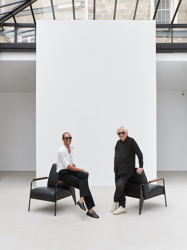 Miles Greenberg et Daniel Buren à l’Acacias Art Center. Photos_ Stéphane Gallois _ Reiffers Art Initiatives.