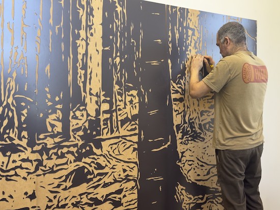 Nicolas Daubanes, Struthof, 4 x 11 mètres, 2025. Dessin en cours de production.Vues d’atelier, Villa Médicis © Studio N. Daubanes