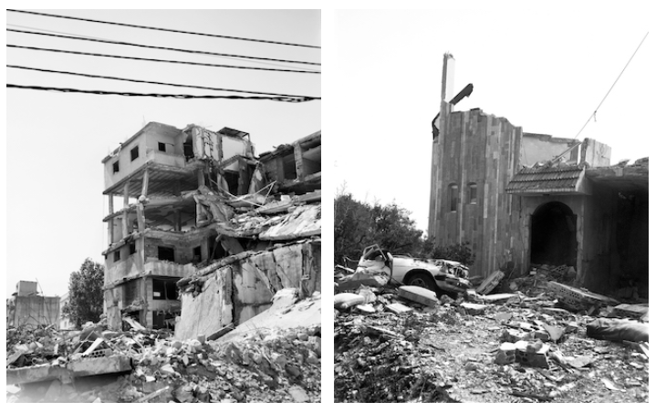 Édifices détruit par les bombardement israéliens au Sud Liban en 2024 © Randa Mirza