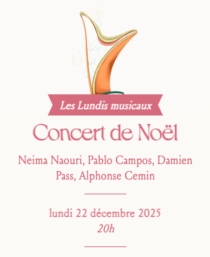 Les Lundis musicaux fêtent Noël à l’Athénée Théâtre le 22 décembre