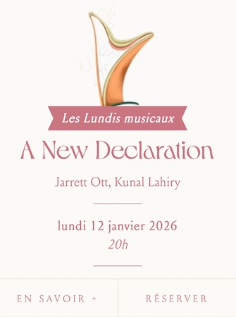 Les Lundis Musicaux reçoivent Kunal Lahiry et Jarrett Ott à l’Athénée !
