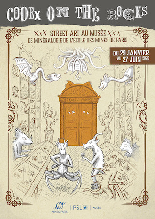 “Codex on the rocks” : l’artiste Codex Urbanus amène le street art au musée de Minéralogie Mines Paris-PSL